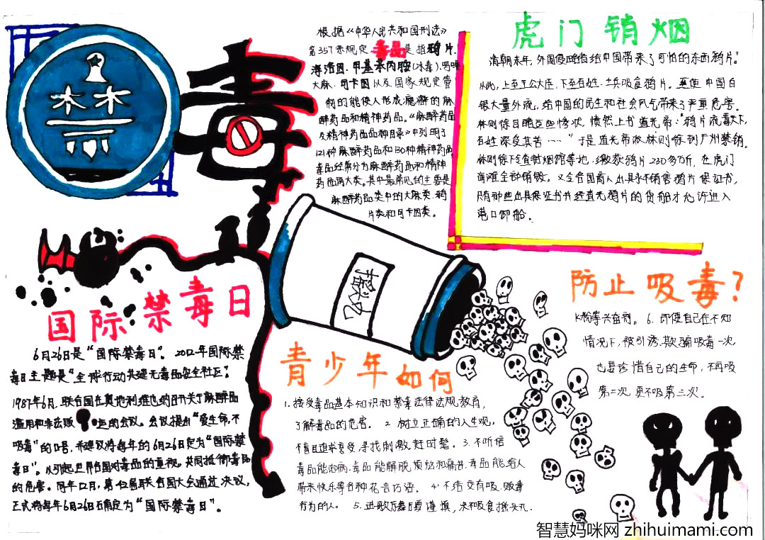 6张小学生禁毒日手抄报-图2