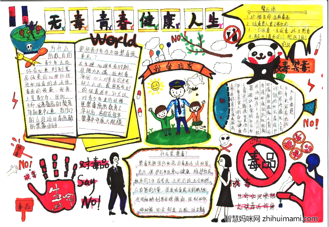 6张小学生禁毒日手抄报