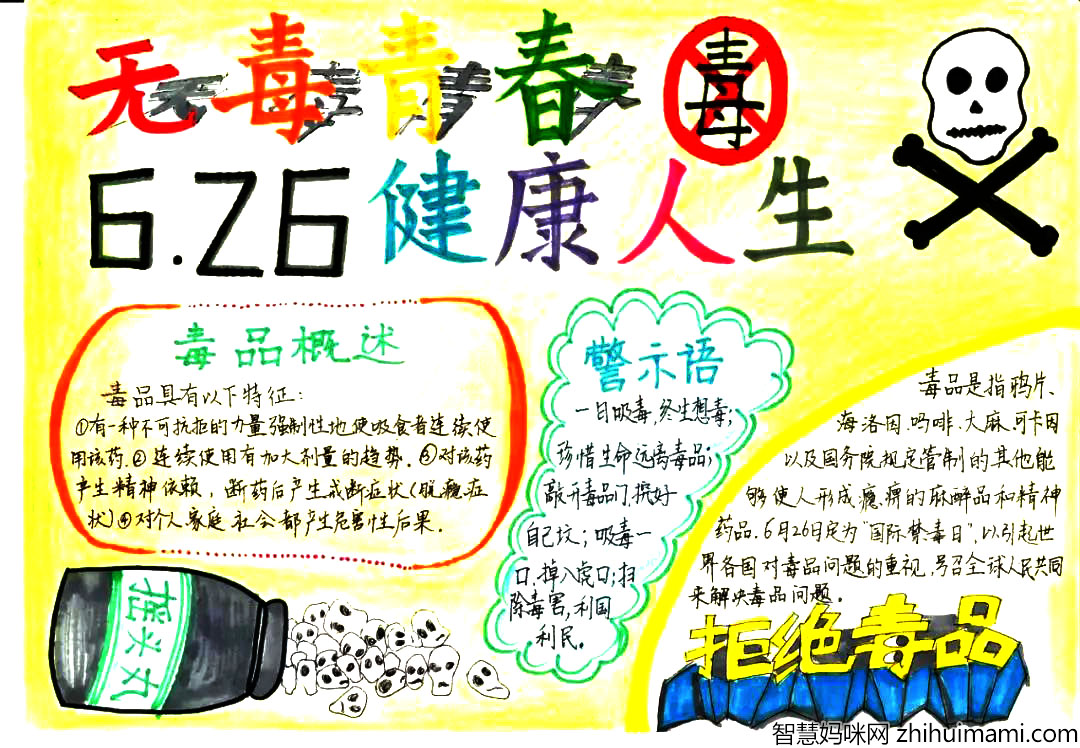 中学生禁毒手抄报一等奖-图2