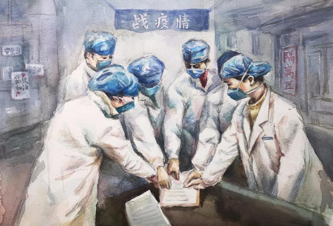 致敬抗疫英雄儿童画一等奖-图5