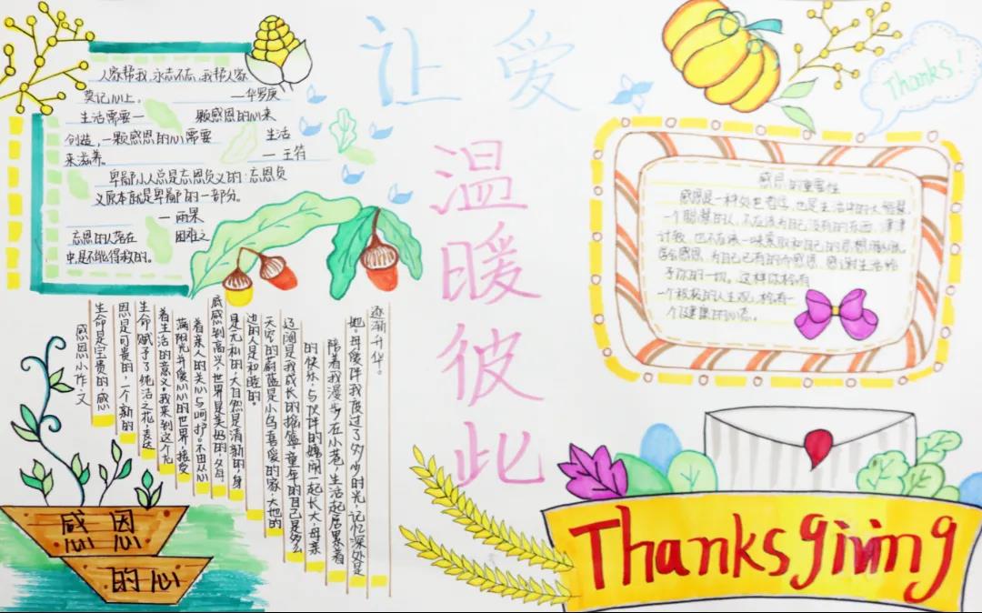 感恩节手抄报——让爱温暖彼此-图8