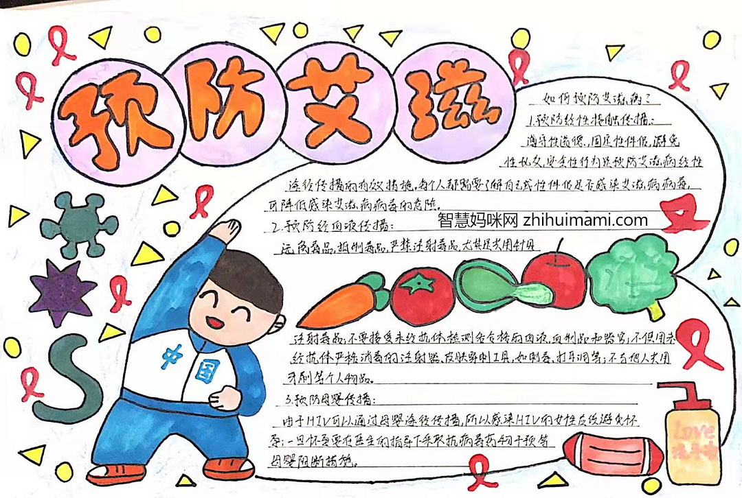 2021艾滋病日——预防艾滋病手抄报-图1