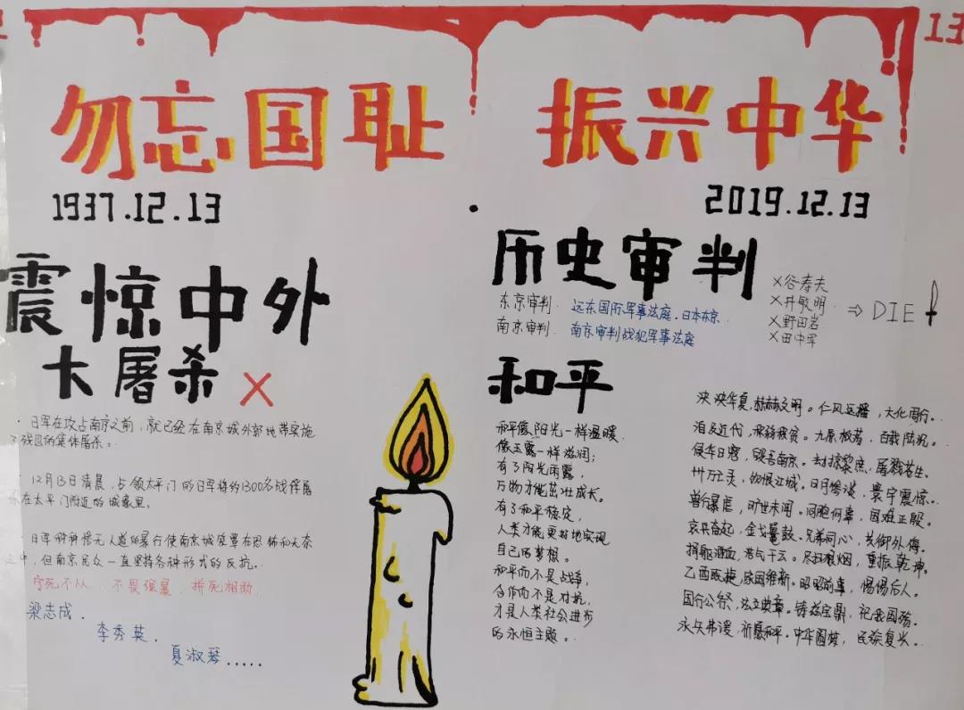 南京大屠杀死难者国家公祭日手抄报内容及图片-图2
