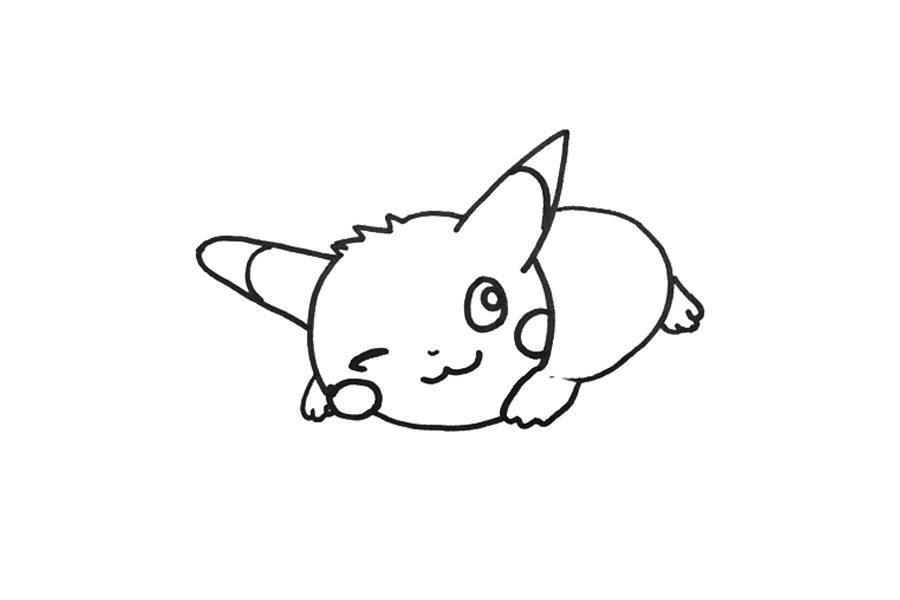 可爱皮卡丘简笔画画法教程-图2