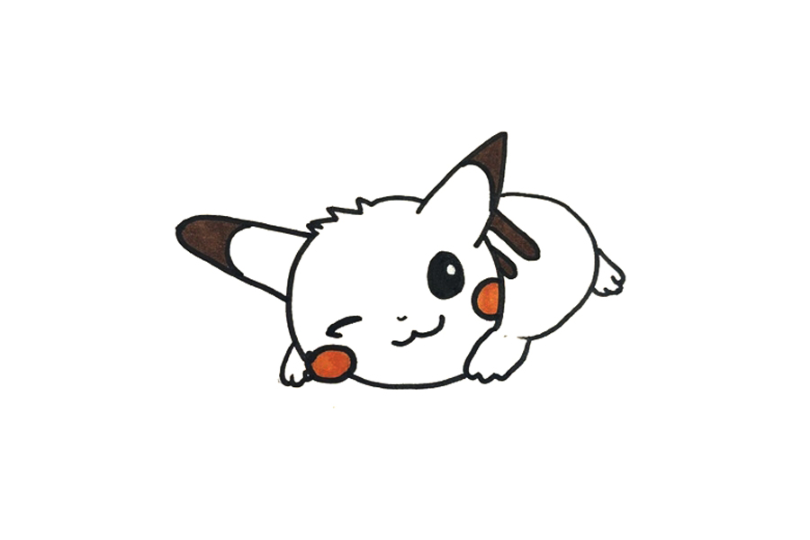 可爱皮卡丘简笔画画法教程-图3