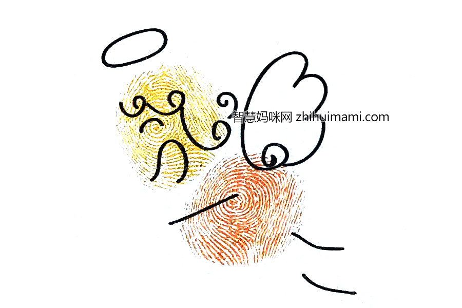 步骤4：丘比特是一个顽皮的、身上长着翅膀的小爱神，让我们来给他画上四肢和翅膀吧！