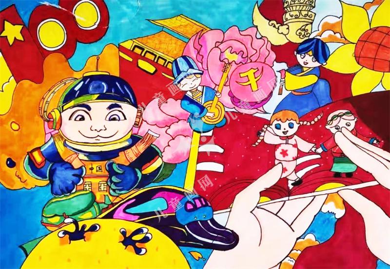建党儿童绘画
