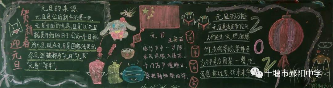 2022年元旦节快乐黑板报设计-图4