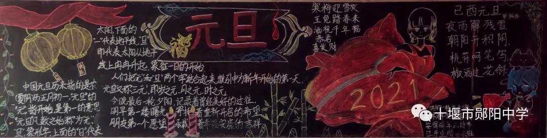 2022年元旦节快乐黑板报设计-图5