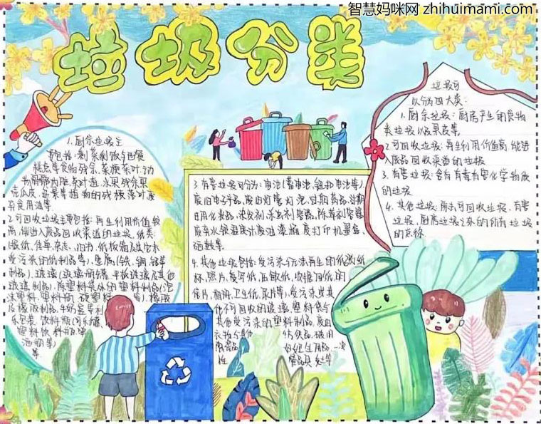 “垃圾分类 青春助力”主题手抄报图片-图3