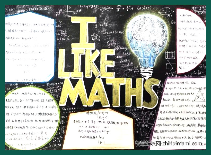 9张漂亮的初中生数学手抄报-图1