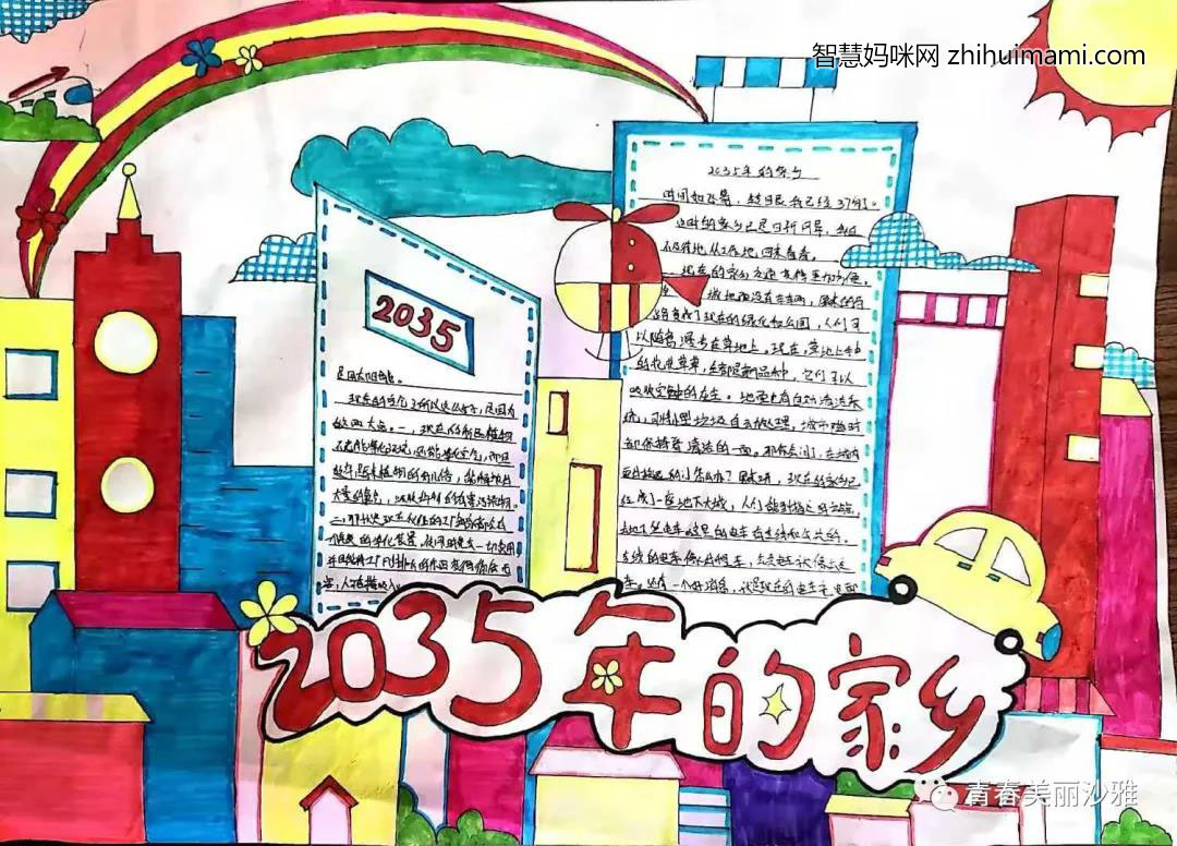 畅享2035年主题手抄报绘画-图8