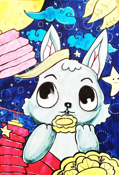 中秋之夜儿童画