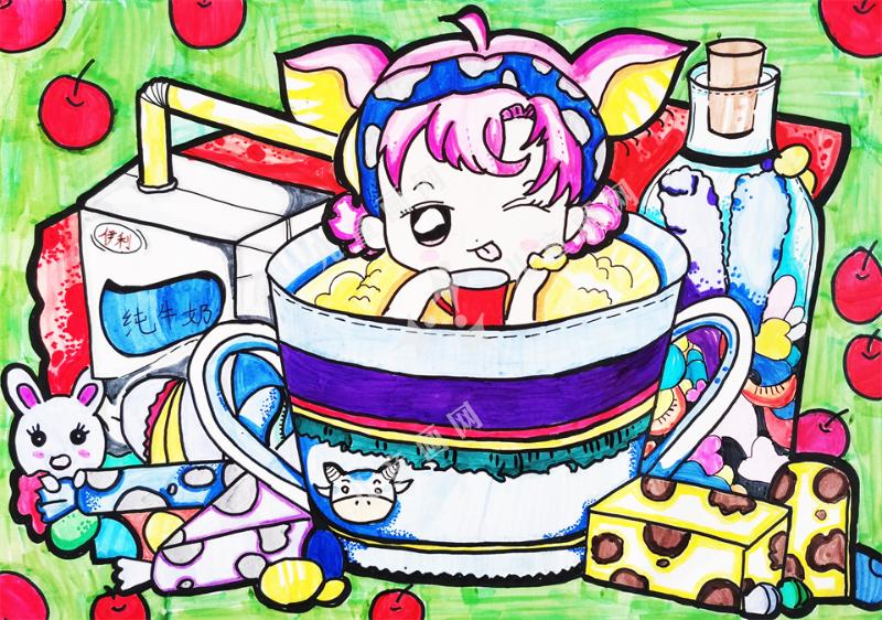 吃货的世界创意儿童画