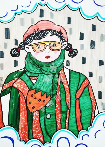 冬日儿童画作品