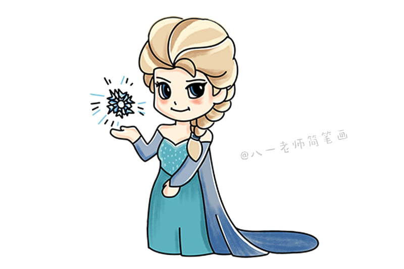 冰雪奇缘 艾莎公主简笔画教程