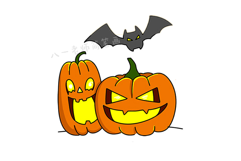 一步一步学画万圣节南瓜灯
