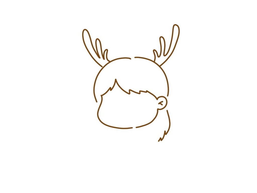 可爱圣诞节小女孩头像简笔画-图3