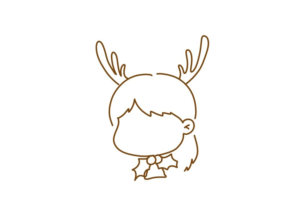 可爱圣诞节小女孩头像简笔画-图5