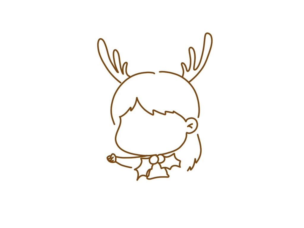 可爱圣诞节小女孩头像简笔画-图6