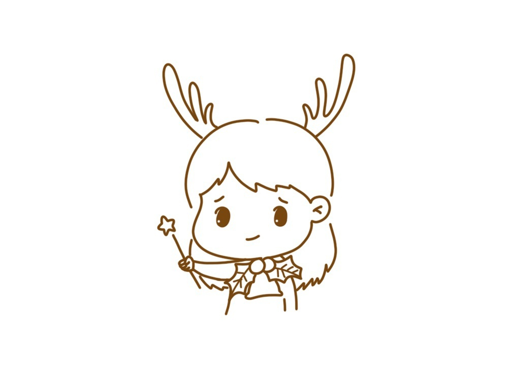 可爱圣诞节小女孩头像简笔画-图8