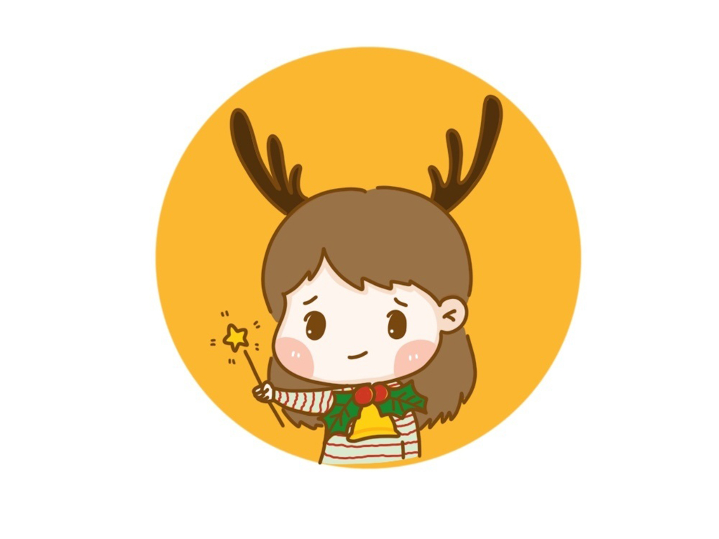 可爱圣诞节小女孩头像简笔画