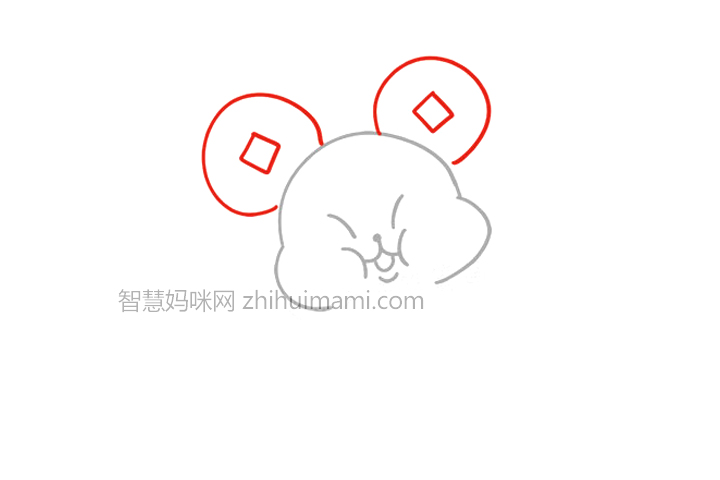 招财老鼠简笔画教程-图4
