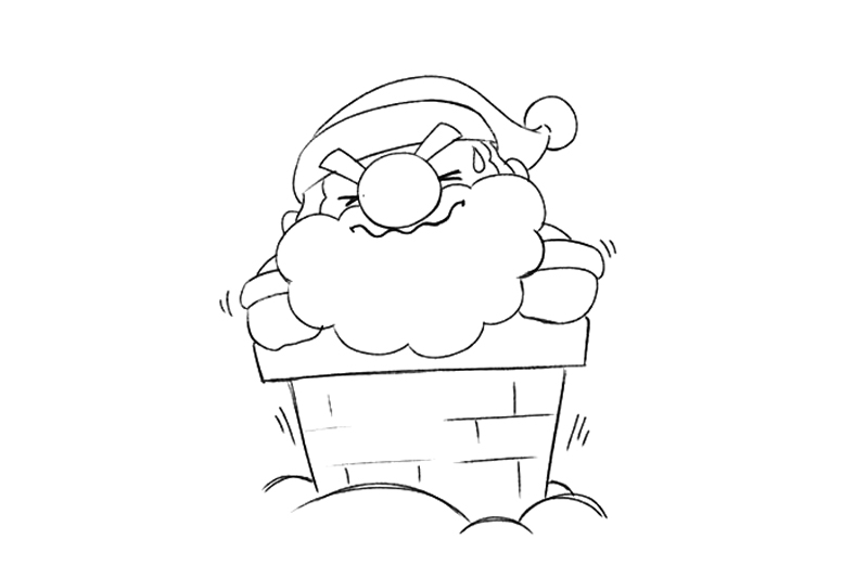 爬烟囱的圣诞老人怎么画