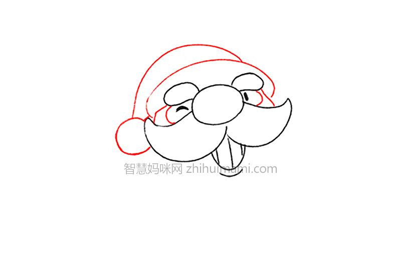 爱心圣诞老人简笔画教程-图5