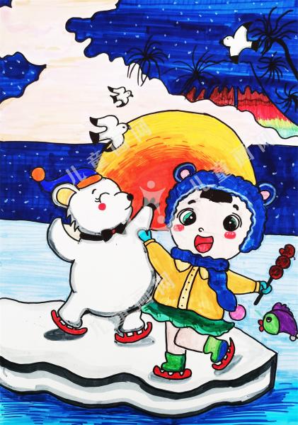 冬天儿童画-冬韵