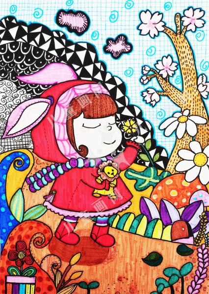 难忘春天儿童画漂亮