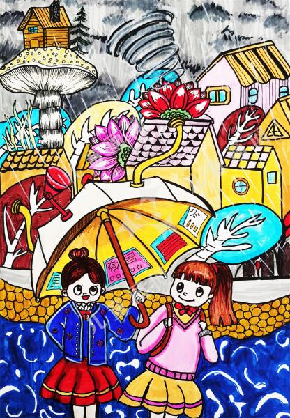 创意画作品-风雨兼程