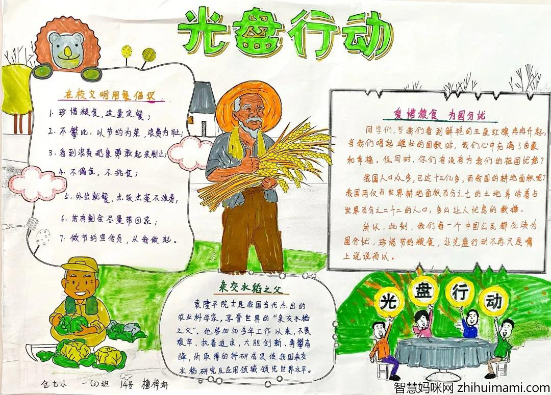 节约粮食从我做起手抄报一等奖-图2