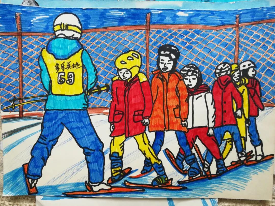 7张冰雪运动会儿童创意绘画-图2