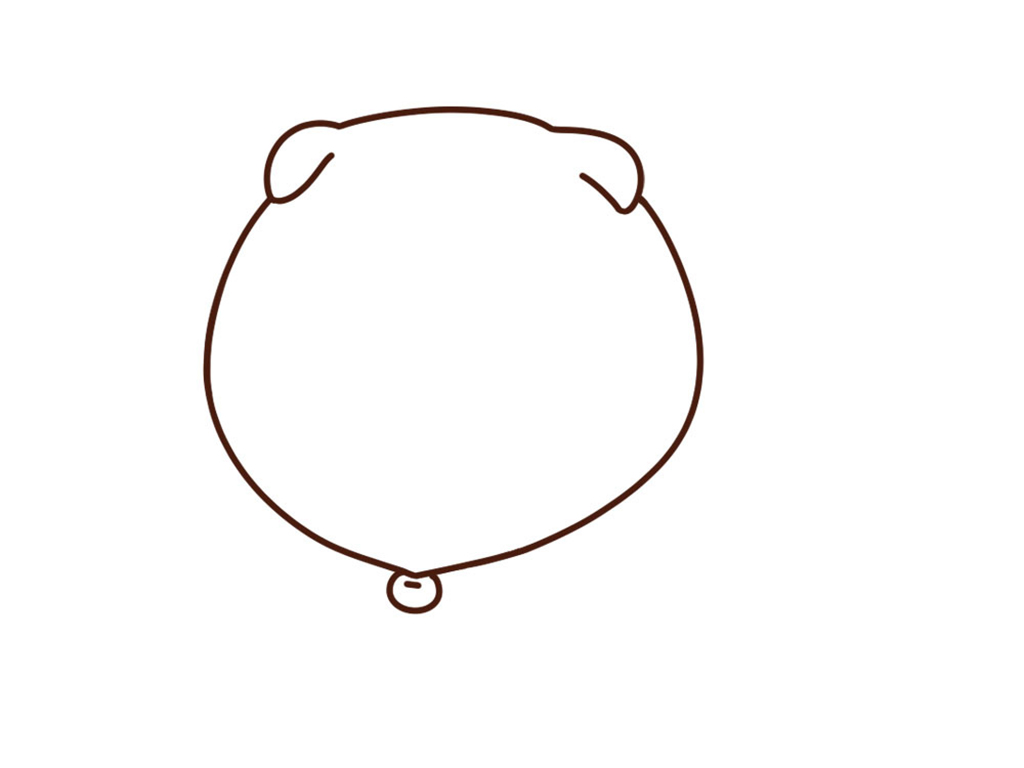 肥嘟嘟的松狮简笔画画法教程-图2