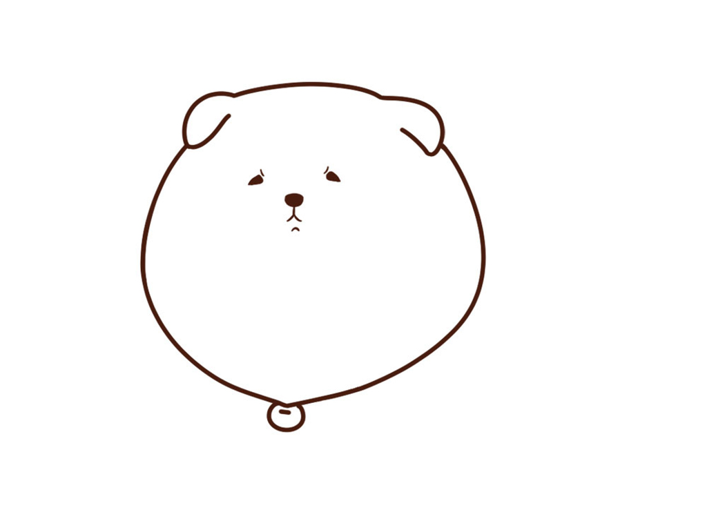 肥嘟嘟的松狮简笔画画法教程-图3