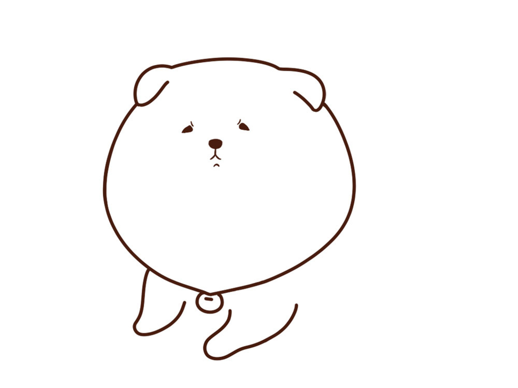 肥嘟嘟的松狮简笔画画法教程-图4