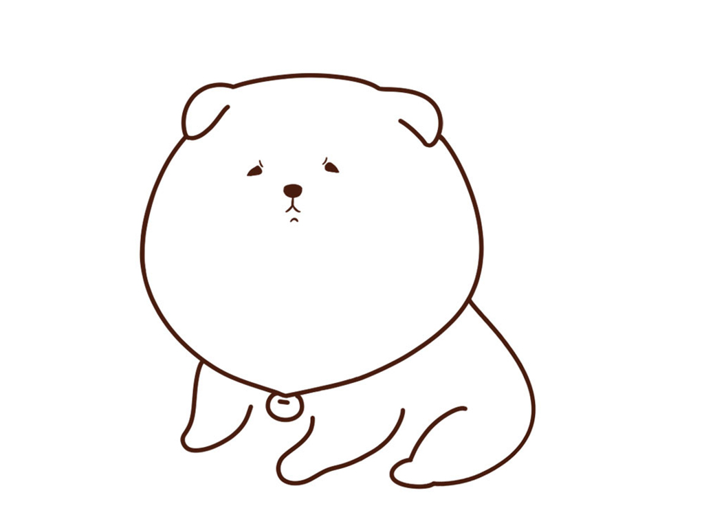 肥嘟嘟的松狮简笔画画法教程-图6