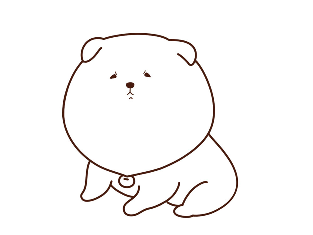 肥嘟嘟的松狮简笔画画法教程-图7