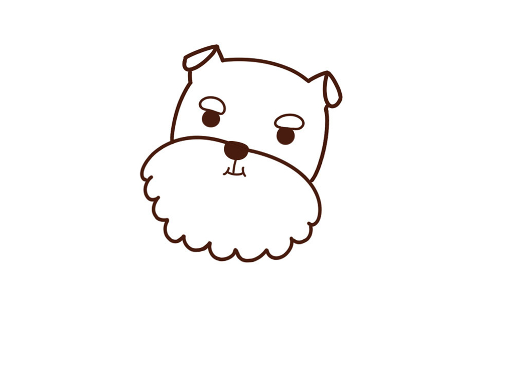 可爱雪纳瑞简笔画画法步骤-图4