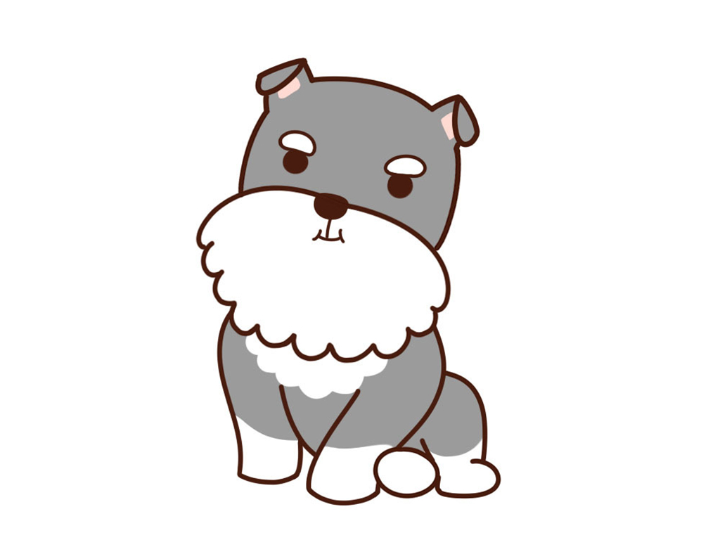 可爱雪纳瑞简笔画画法步骤