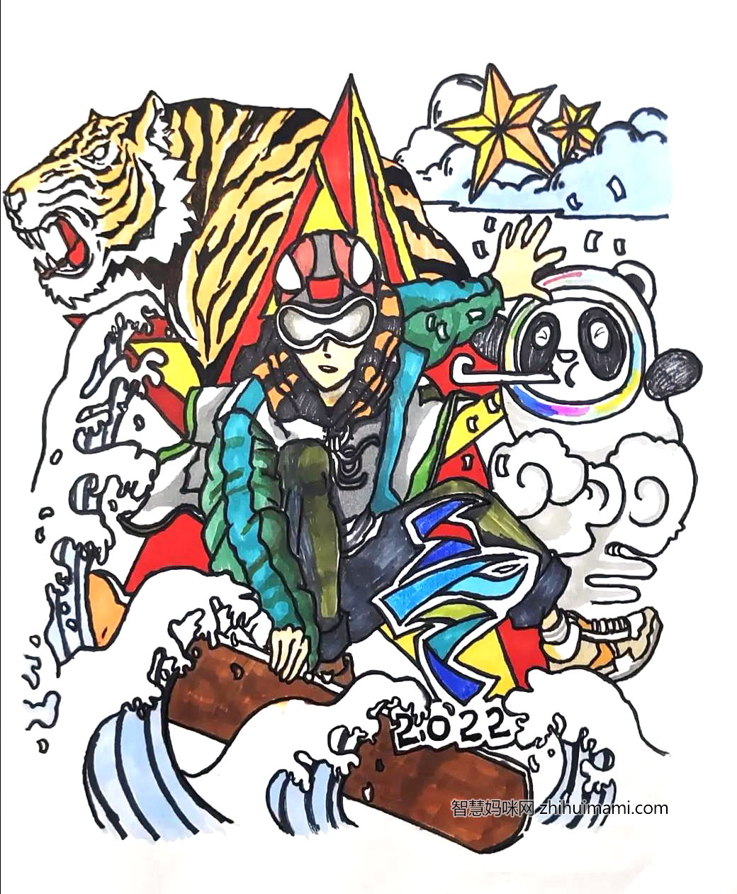 北京2022-点亮冬奥梦创意画图片-图5