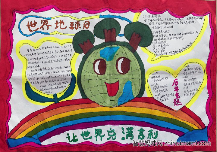 8张漂亮的世界地球日手抄报图片-图1