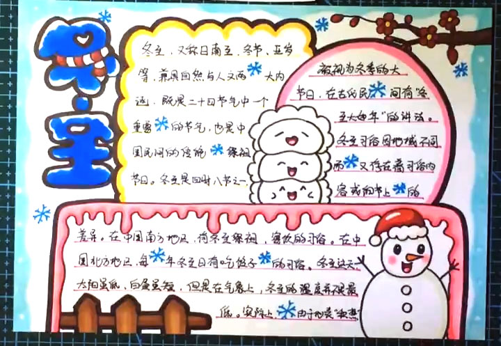 “迎冬至，温暖过冬”手抄报-图4