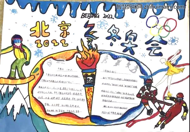 “冰雪冬奥 共筑中国梦”主题手抄报-图1