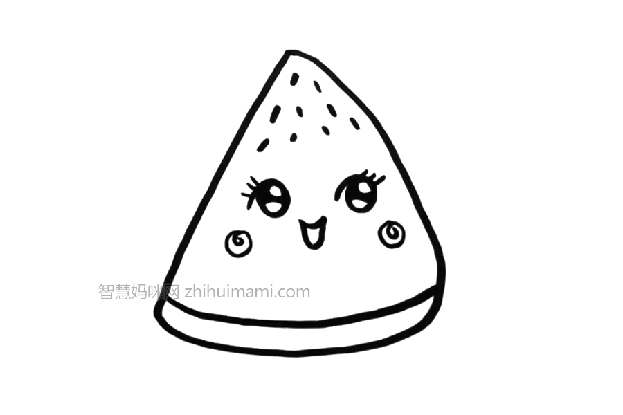 卡通西瓜怎么画-图3