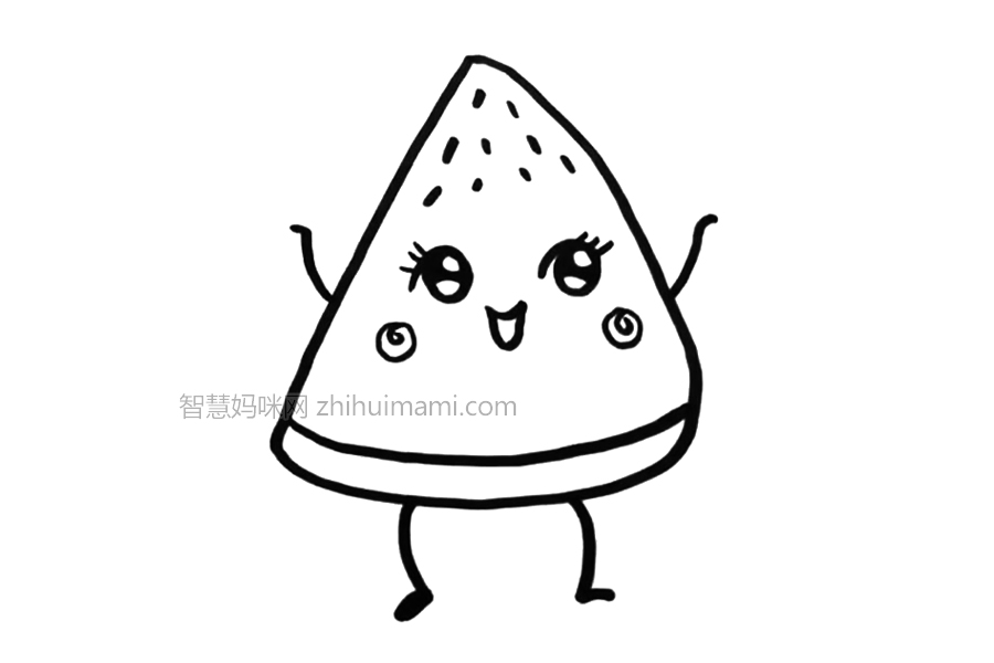 卡通西瓜怎么画-图4