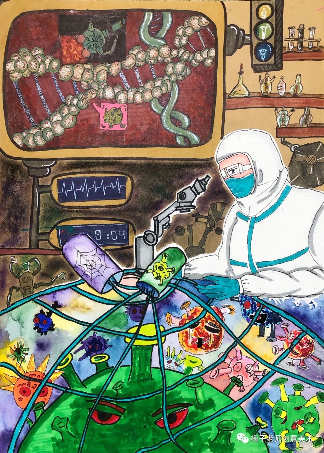 7张漂亮的儿童科幻画一等奖作品-图7