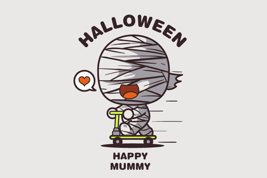 一组萌萌哒万圣节小鬼简笔画图片-图9