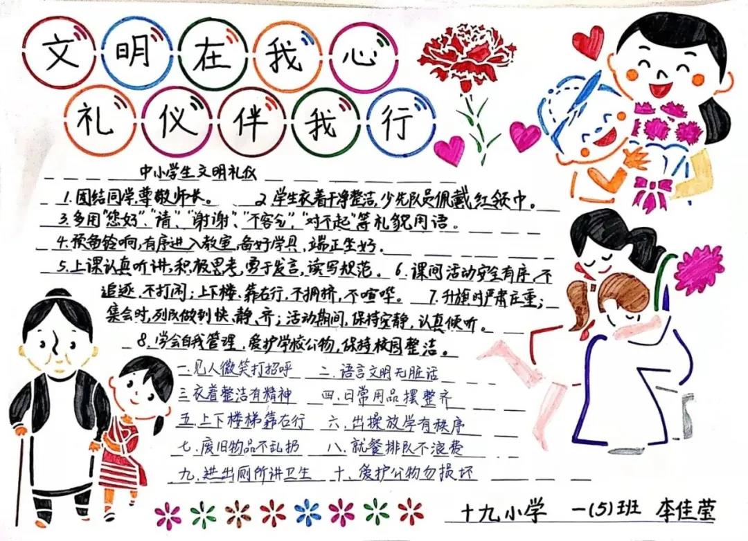 文明礼仪伴我行手抄报一等奖-图2